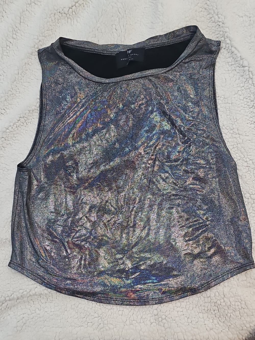 Heroine Sport Iridescent Metallic Black Tank Top